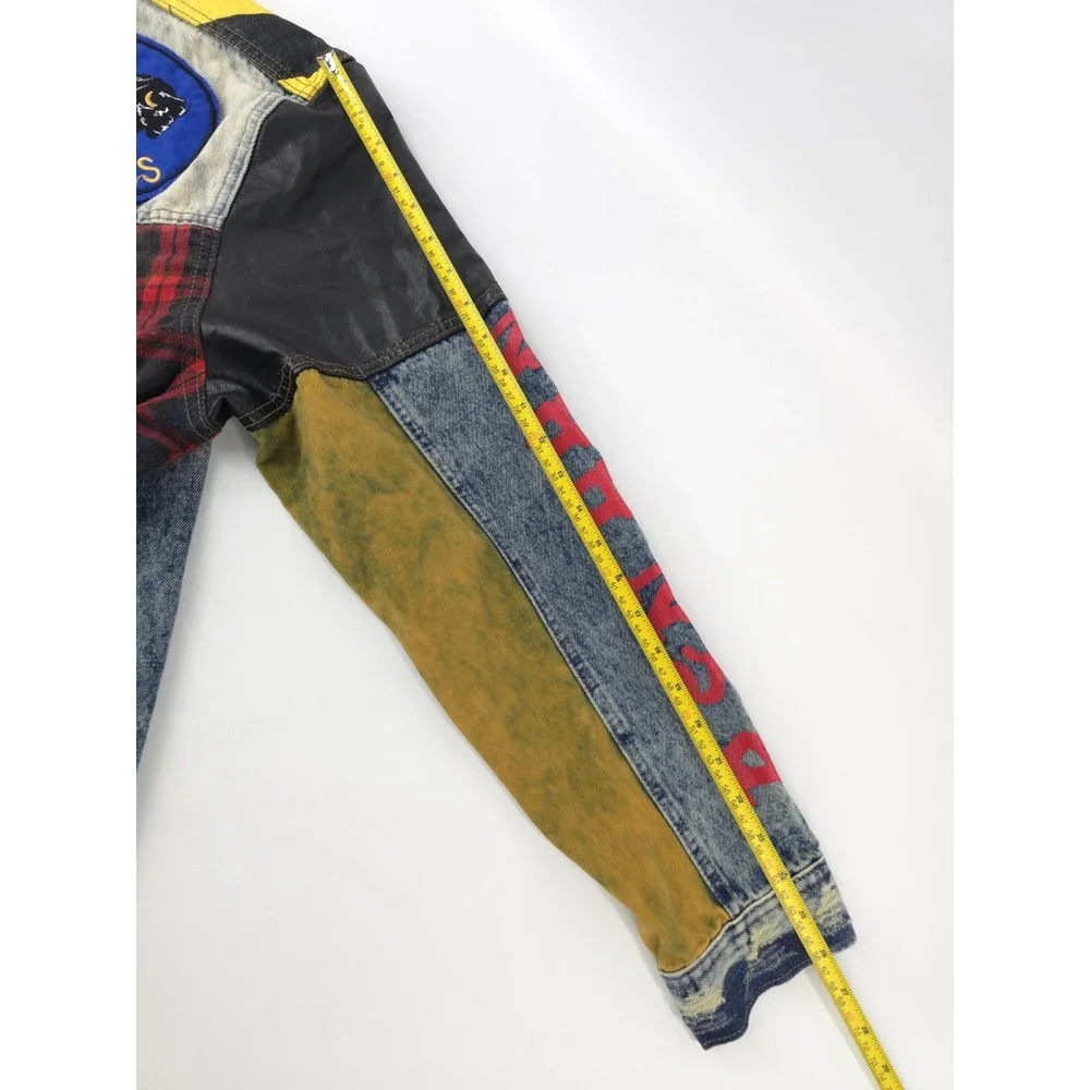 Reason Premium Denim Distressed Patch Jacket Size XXXL